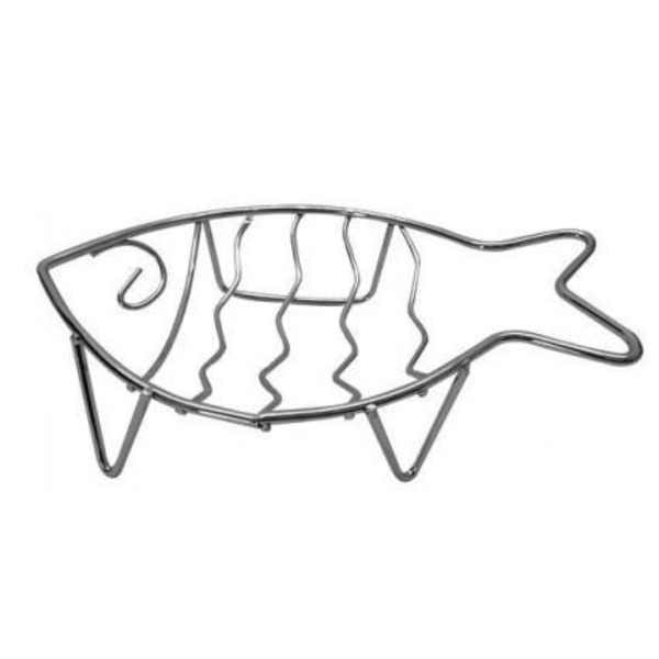 Beautiful fish-shaped soap dish in chromed steel, 12-pack