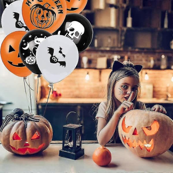 Halloween Festpynt: 100 billeder af latexballoner, græskar- og grimasseballoner til børnefødselsdag