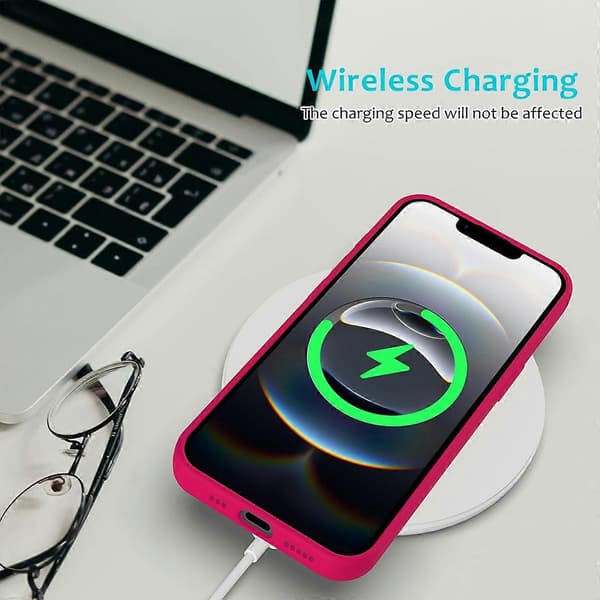 För iPhone 16e mobiltelefonfodral anti-dropp flytande silikon mjukt foder baksida - Rosa (Rosa)