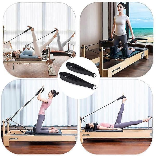 2 st Pilatesremmar, Pilates Dubbelögleremmar för Reformer, Fitness D-ringremmar Dubbla Öglor Vadderade