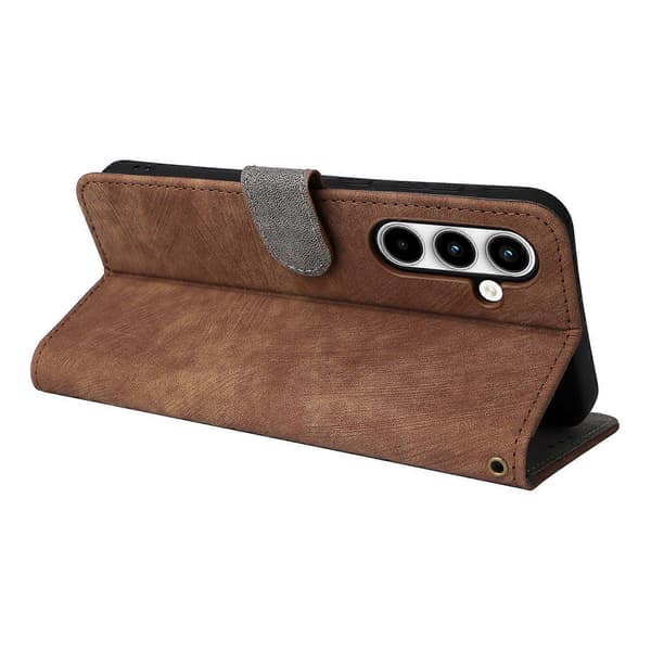 Læder Wallet Case med RFID-blokering til Samsung Galaxy A35 5G - Brun (Brun)
