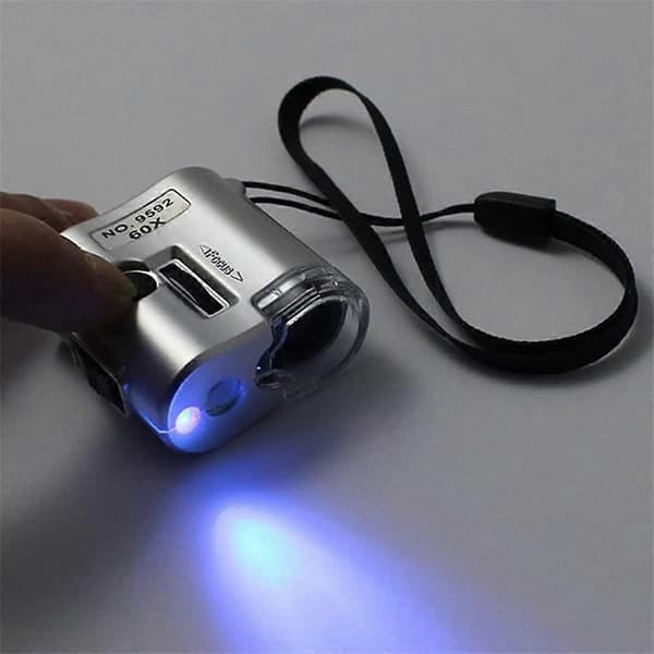 Mini 60x UV LED Förstoringsglas för Kontantdetektering
