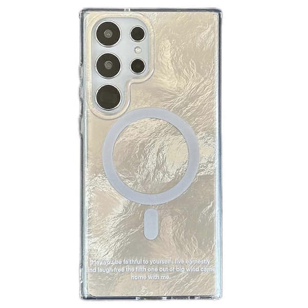 Magnetiskt telefonfodral för Samsung Galaxy S24 Ultra, gradientfärg TPU+PC skyddsfodral - Vit (Vit)