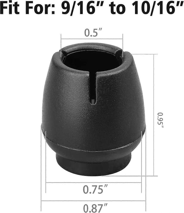 12-pak Små Stolben Gulvbeskyttere til 4/9\" til 5/8\" (12 mm til 16 mm) Runde Stolben, Små Stolben Hætter Bedste Stolben Dutter, Sort