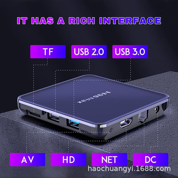 H96max V12 tvboks Internett TV set-top boks (4+32GB)