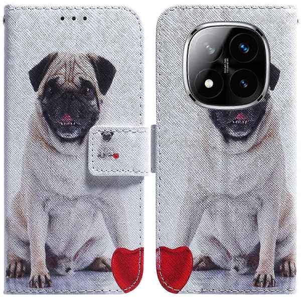 Redmi Note 14 Pro 5G Plånboksfodral - Panda Tryck Läder Telefonfodral, Skyddande och Stilfull (Hundstil)
