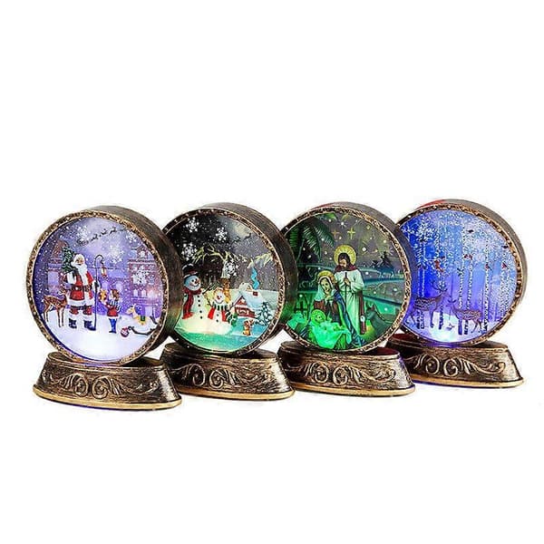 1 stk. Jule Sne Globe Lanterne LED Lys Glitter Vand Julemand Natlampe Dekor Julemand