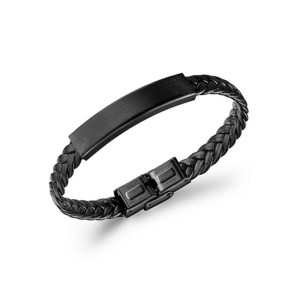 Titanstål Flätat Läderarmband för Män