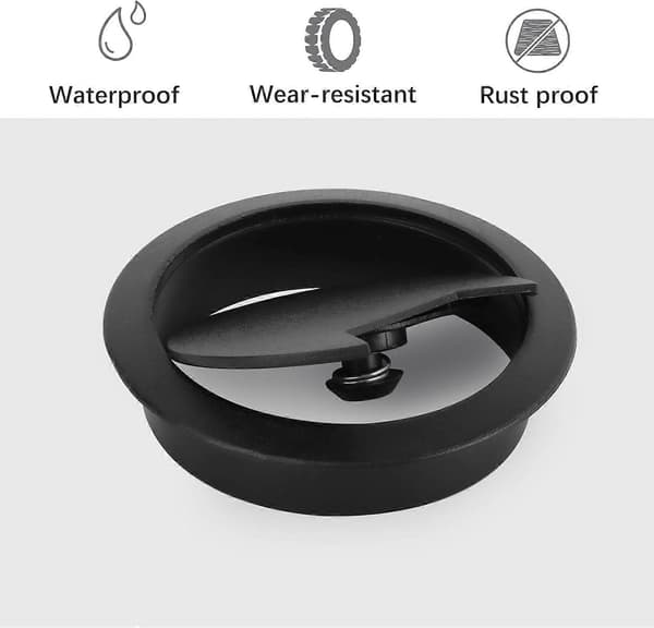 12 kpl Kaapeli Pöydän Läpi, 60mm Kaapeli Läpi, Muovinen Pöytäkaapeli Läpi Musta Kaapeli Pöydän Läpi