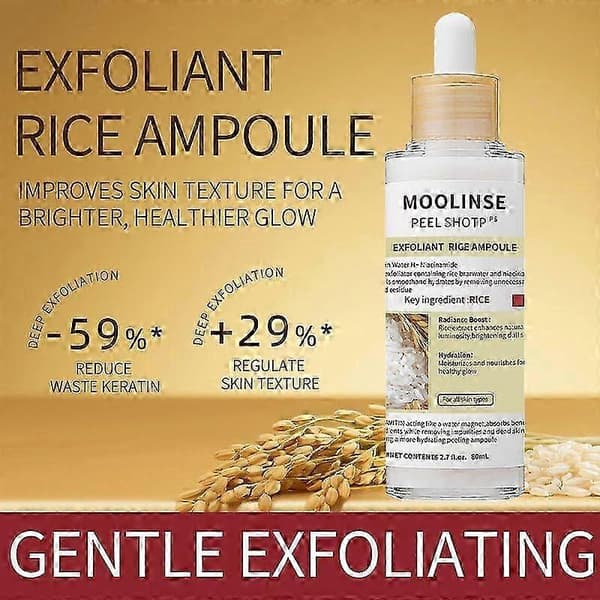 1-3x Peel Shot Glow Exfoliant Ris Ampul (Hvid/Sort Ris), Blid Eksfolierende Ansigts- & Kropsskrub Død Hud, Fjernelse af Hudorme (3 sæt)
