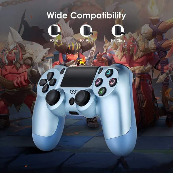 fro Trådløs controller til PS4, kompatibel med PlayStation PS4-konsoller/Steam-konsoller, nul latens Bluetooth. Black