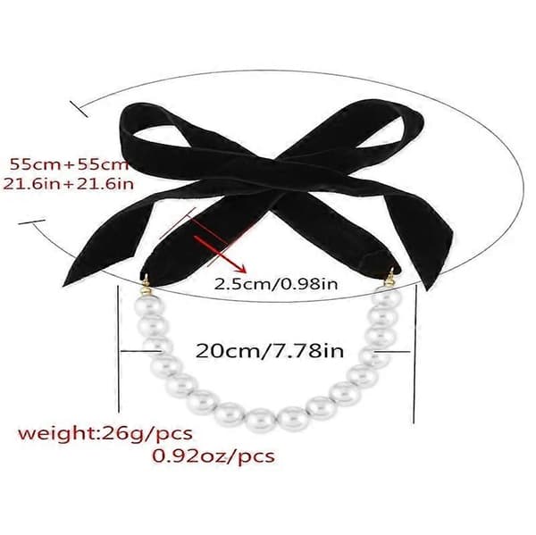 Trendy Perle Choker Halskjede For Kvinner Daglig Bruk (svart)