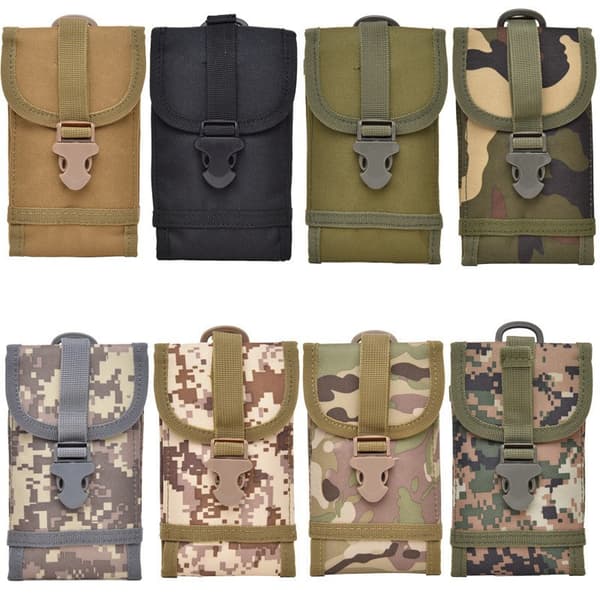 Multifunktionel camouflage mobiltelefon taske, taktisk lille taljetaske