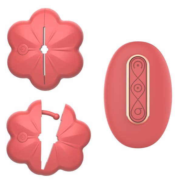 Nippel vibrator, silikone letvægts usynligt nippel legetøj, egnet til kvindelige par (rød)
