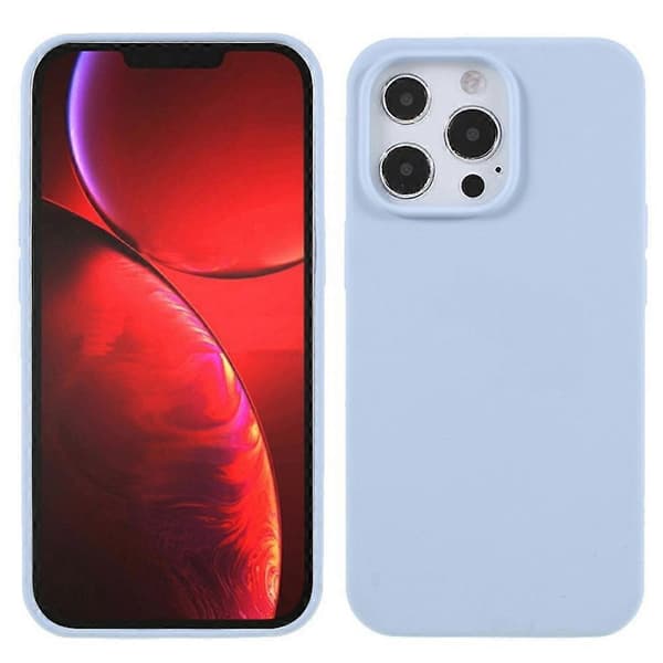 For iPhone 15 Pro Mobiltelefondeksel Solid Silikon Støtsikkert Mobiltelefon Bakdeksel (Lyseblå, Lyseblå)
