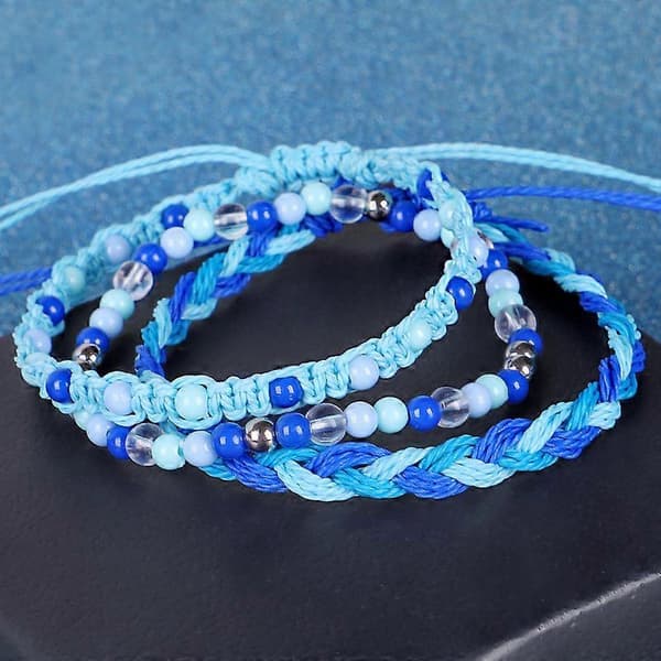 Håndvævede voks tråd plastik armbånd til små piger