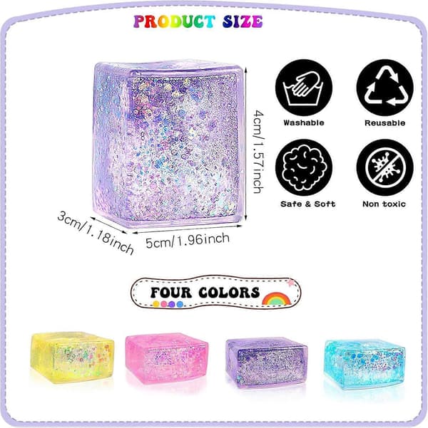 2026 nye 3 STK Fidget Legetøj Squishy Stress Terning, Kæmpe Stressbolde til Børn Voksne Squishy Angst Stresslindrende Is Fidget Terning Sukkerbolde, stil3