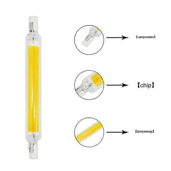 R7S LED - Lampe 20W - 2 stk - Kald hvit - 118MM - 360 - Dimbar