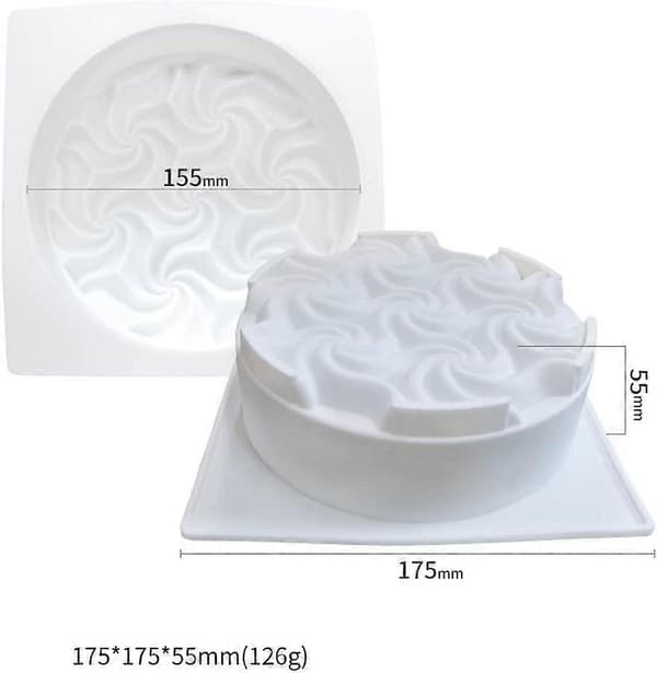 En Form Stor Bakform i Silikon för Gelé, Moussetårta, 3D Spiralformad Silikon Nonstick