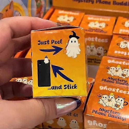 Ghostees Mystery Phone Buddy, Ghostees Ghost Blind Box, Halloween Søt Spøkelse Telefonpynt, Mini Overraskelse Morsomme Skrivebordsfigurer