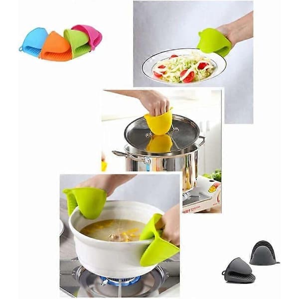 Mini tykk silikon gryteklut, varmebestandig for baking, matlaging, grilling (rød)