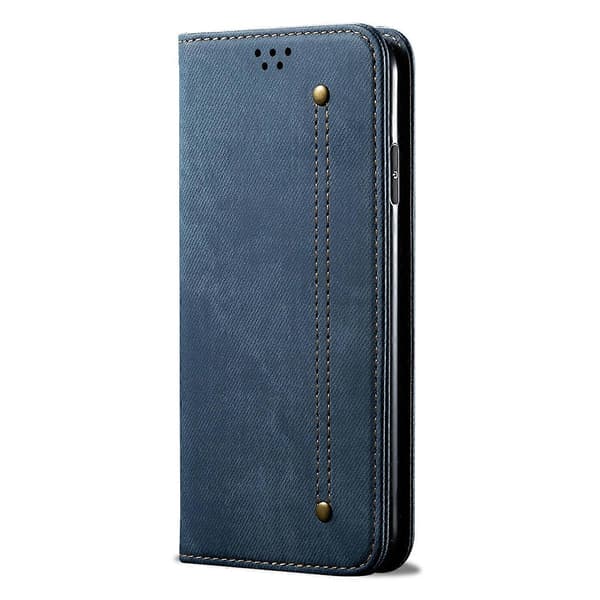 Honor Magic7 Pro 5G Mobilskal Denim Textur Reptåligt Läder Ställ Telefonskydd - Blå (Blå)