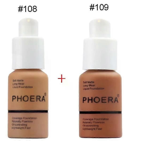 PHOERA Liquid Coverage Foundation Facial Base Cream Brighten Moisturizer Mineral Full Cover Concealer Makeup TSLM1 (C18)