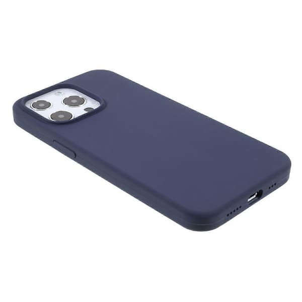 Solidt silikone, stødsikkert bagcover til iPhone 15 Pro (mørkeblå, mørkeblå)