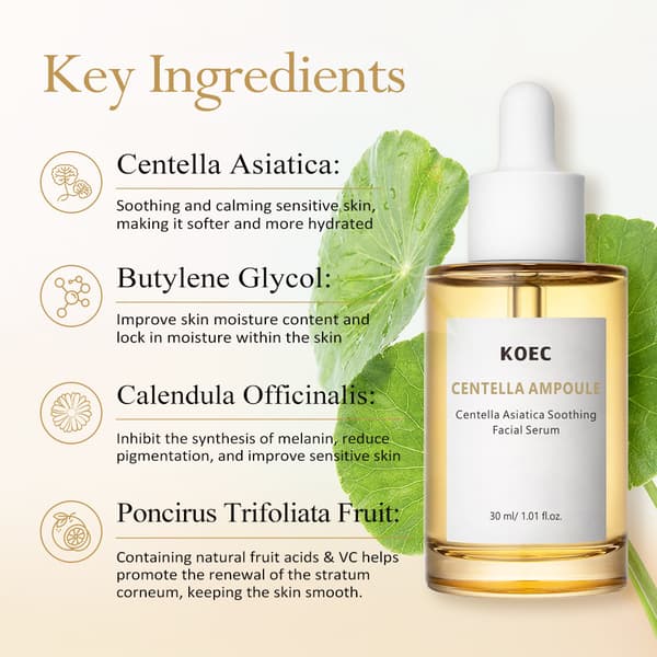 KOE Centella Asiatica Ampulle Beroligende Ansiktsserum Asiatica extract（Pink）