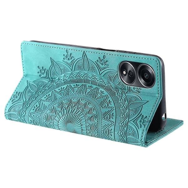 För Oppo A58 4G Mobiltelefonfodral PU Läder Anti-Repa Plånboksfodral - Mintgrön (Mintgrön)