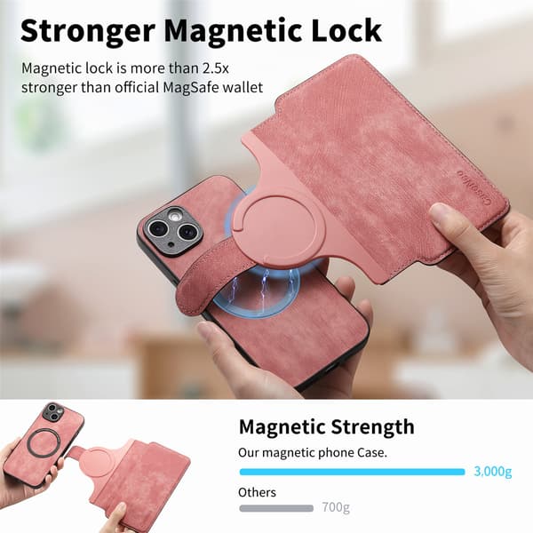2026 Nytt magnetiskt separationsskal för Apple-telefon Magsafe Stark magnet iPhone Flip Läderfodral Blue iPhone16 Pro