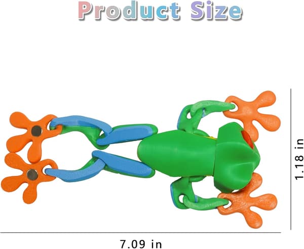 Artikulerad groda kylskåpsmagnet - 3D-printad ställbar dekor för kylskåp och metallytor (a-7)