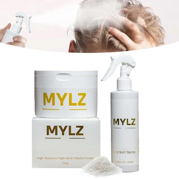 Havssaltspray för män med mango, strandtextur och matt finish, set med hårvax