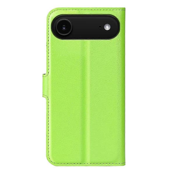 För iPhone 17 Air Skal Litchi Textur Stötsäkert Läder Plånboksfodral (Grön, Grön)