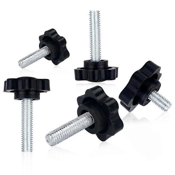 10 stk. stjerneformede grebsskruer, Increway rillede skruer, M6x40 ledningsklemme knop sort plastikknop