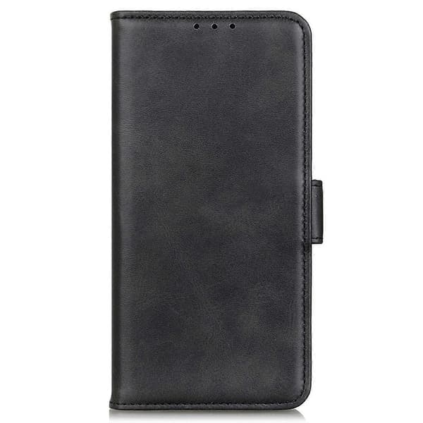 För iPhone 16 Plus Mobilskal PU Läder Plånbok Telefonskyddsfodral med Magnetisk Sidostängning - Svart (Svart)