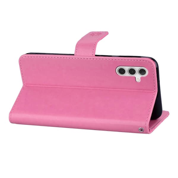 Strass Telefonfodral för Samsung Galaxy A54 5G Tryckt Uggla Blomma Läderfodral med Ställ Plånbok (Rosa, Ros)