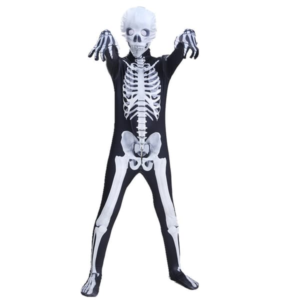 Halloween kostym rolig skelett jumpsuit (XL)-81