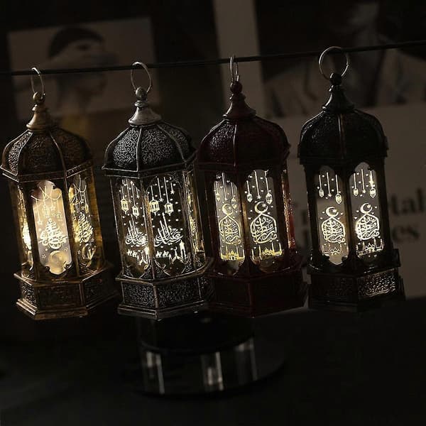 Islamisk Lykta Muslim Ramadan Eid LED-Lampa Arabisk Studielampa