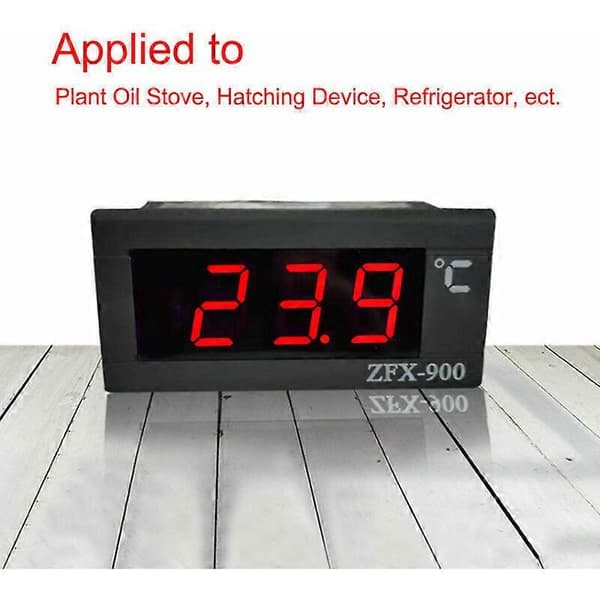 ZFX-900 Termometer Indbygget Temperaturmåler Smart Digital Temperaturdisplaypanel til Køleskab Fryser Koldt Skab, Sort
