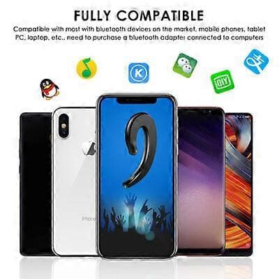 2×Knogleledning Krog Høretelefon Bluetooth Trådløs Stereo Høretelefon Ørepropper Sport