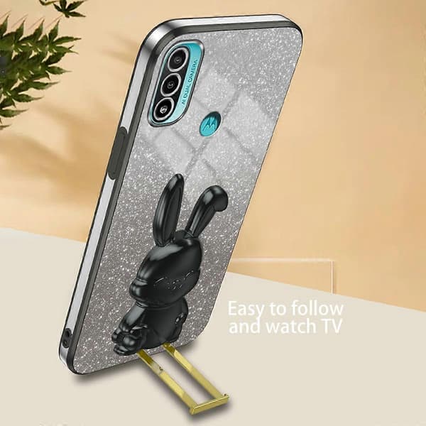 För Motorola Moto E20 PC+TPU mobiltelefonfodral med stativ baksida (Typ D)