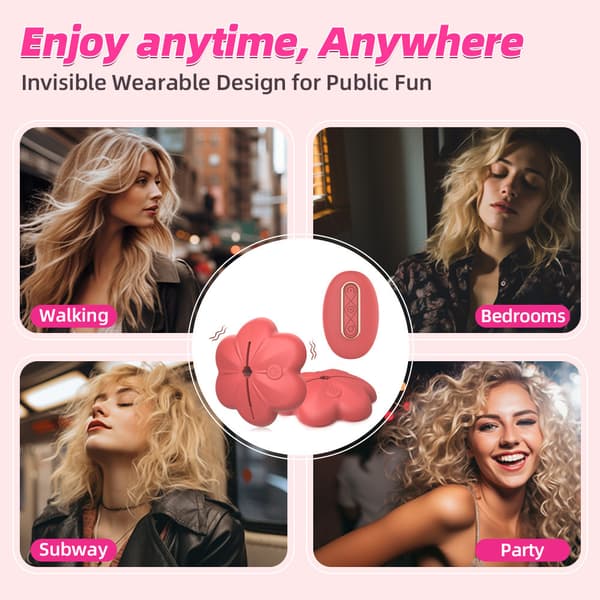 Nippelvibrator, silikon lett usynlig nippelleke, egnet for kvinnelige par (rosa)