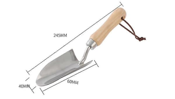 Trädgårdsspade liten (bred) - blomspade av rostfritt stål, 245mm - Trädgårdsutrustning & trädgårdsredskap