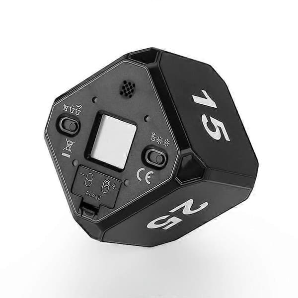 1 stk. Cube-timer Kjøkkentimer Gravitasjonssensor Flip Meditasjon Timer Management Og Nedtelling 5-15-25-45 minutter, svart