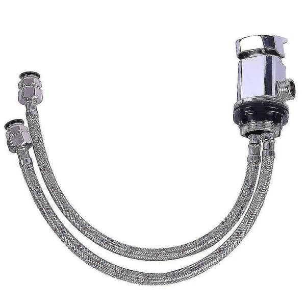 Forkromet blandingsbatteri til bruser til campingvogn, autocamper, 1/2\" udløb med 1500 mm push-fit-ender