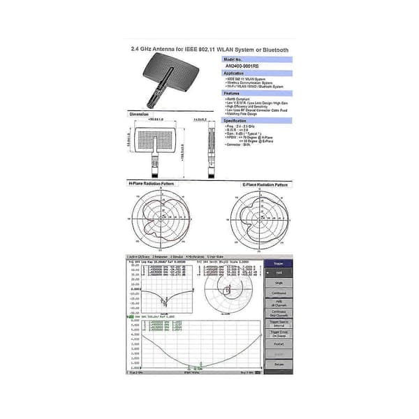 2.4G WIFI Antenne 8DBi Retningsbestemt Panel Antenne Radar Form RP SMA Hannkontakt for Trådløs Rute