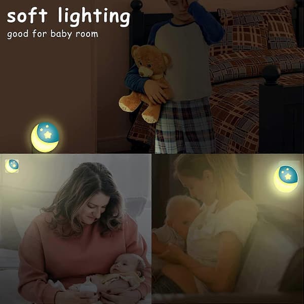 Natlampe Stikkontakt Bevægelsessensor X2 LED-lys Aktiveret Sensor Egnet Til Soveværelse EU-regler