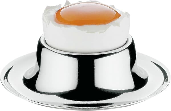 Set med 3 äggkoppar, stapelbara, polerat rostfritt stål, diskmaskinsäkra