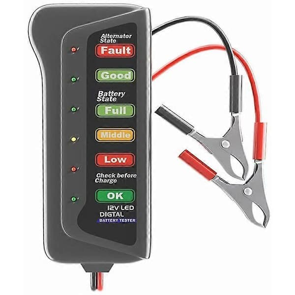 12V Batteritester LED-lys Bilbatteritester 12v Alternator Batterianalysator for bil motorsykkel
